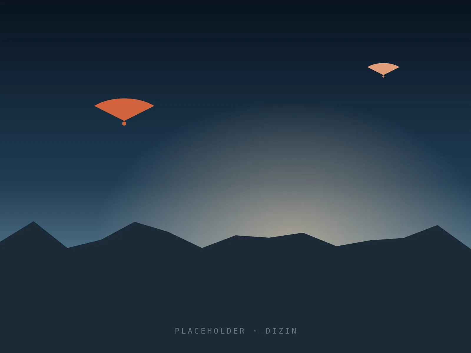 Placeholder illustration of a paraglider over high alpine ski terrain