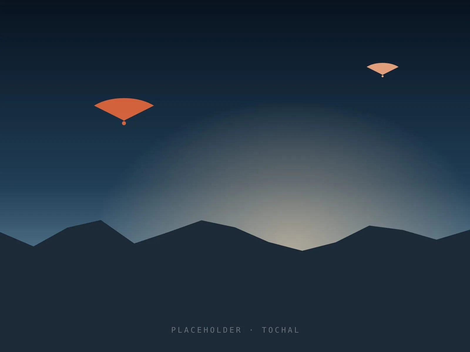 Placeholder illustration of a paraglider above a steep alpine ridge